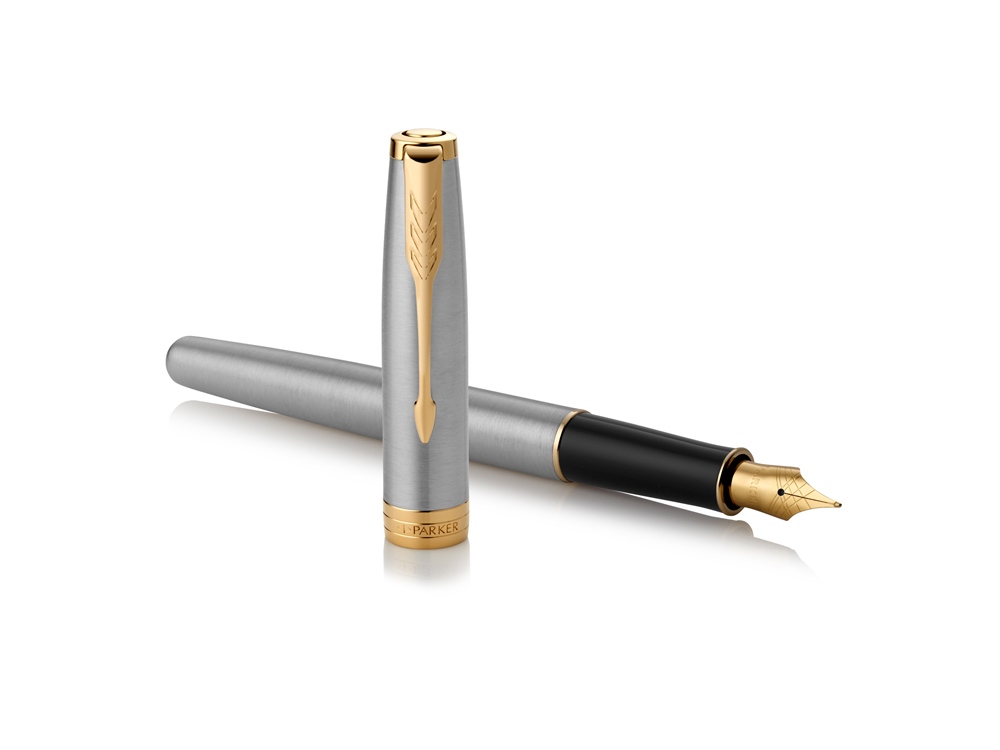 Ручка перьевая Parker Sonnet Core Stainless Steel GT, серебристый/золотистый