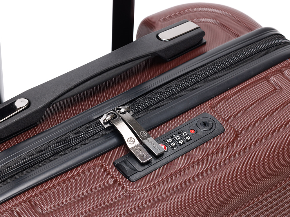 Чемодан TORBER Onego, бордовый, ABS-пластик, 59,5 х 39,5 х 24 см, 46 л