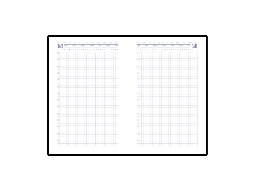 Ежедневник недатированный А5 Stockholm, фиолетовый