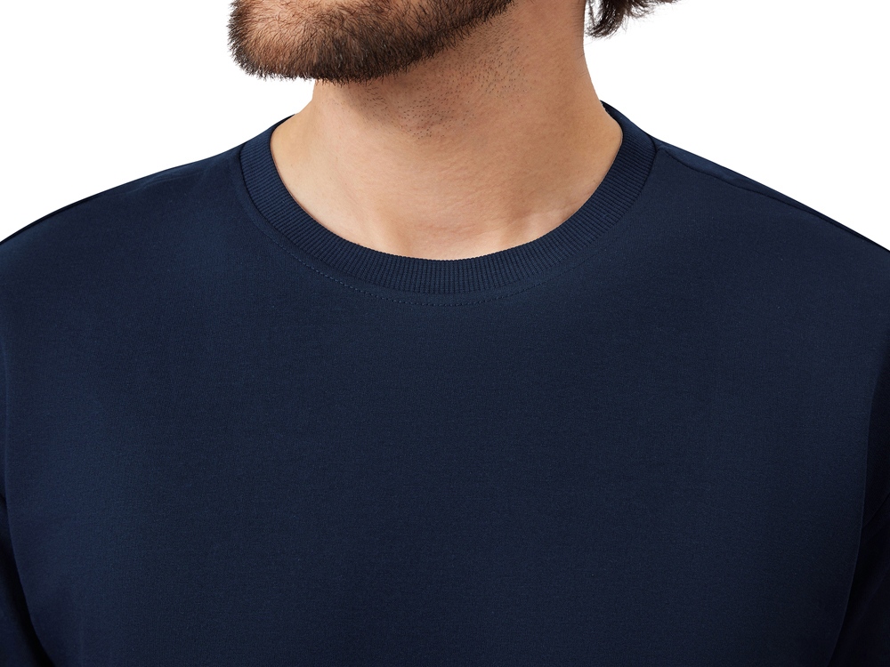 Футболка из френч терри Warsaw унисекс 220гр, темно-синий