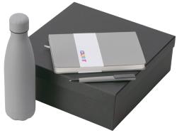 Подарочный набор c блокнотом C2, ручкой и термобутылкой, серый