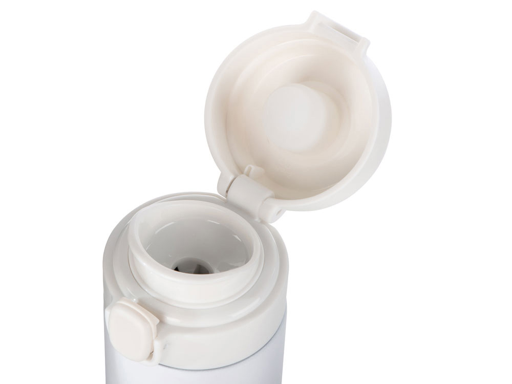 Вакуумная термокружка Waterline c кнопкой Guard, 400 мл, тубус, белый (Р)