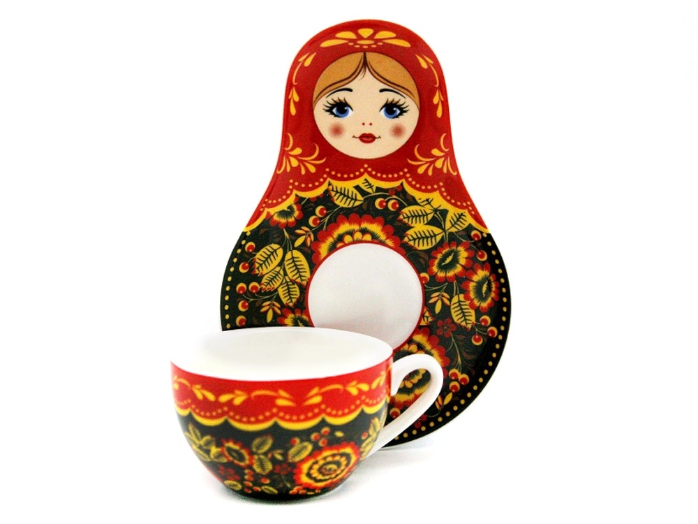 Подарочный набор: чайная пара, чай Малина с мятой Подарочный набор: чайная пара, чай Малина с мятой