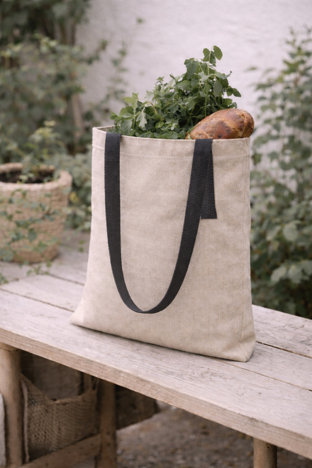 Шоппер Superbag Light, с внутренним креплением-полукольцо (неокрашенный с серым)