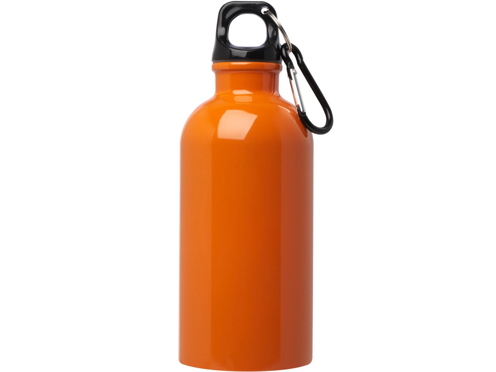 Одностенная бутылка для воды с карабином Oregon, изготовленная из нержавеющей стали, сертифицированной по стандарту RCS, объемом 400 мл - Оранжевый