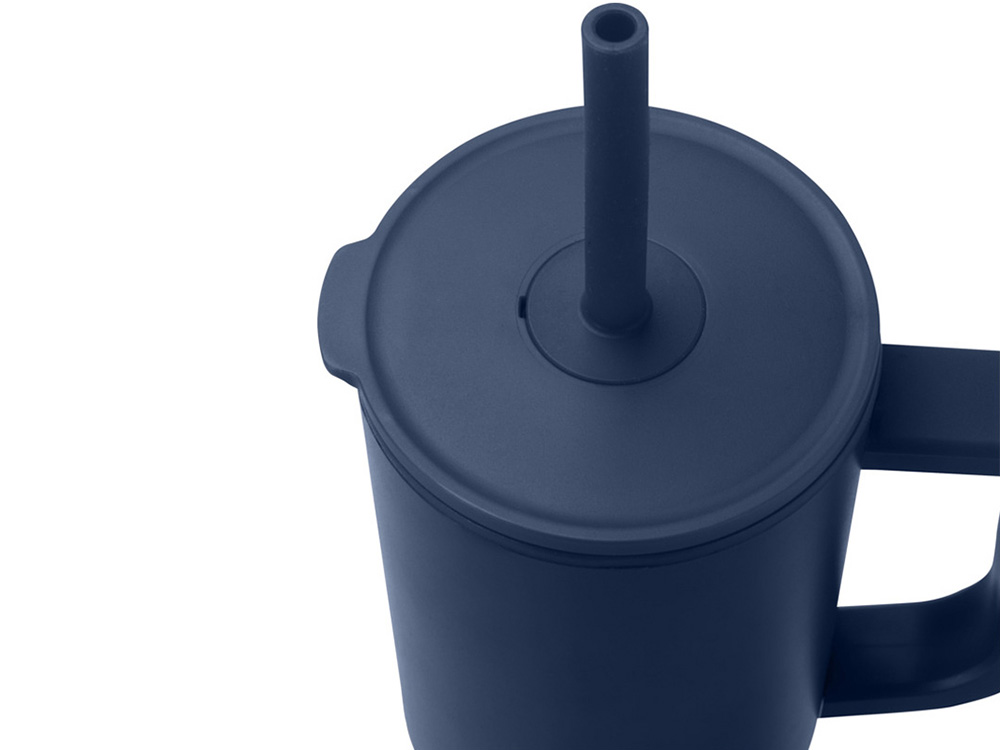 Brady термостакан с силиконовой трубочкой, объемом 900 мл, сертифицированный согласно RCS - Темно - синий