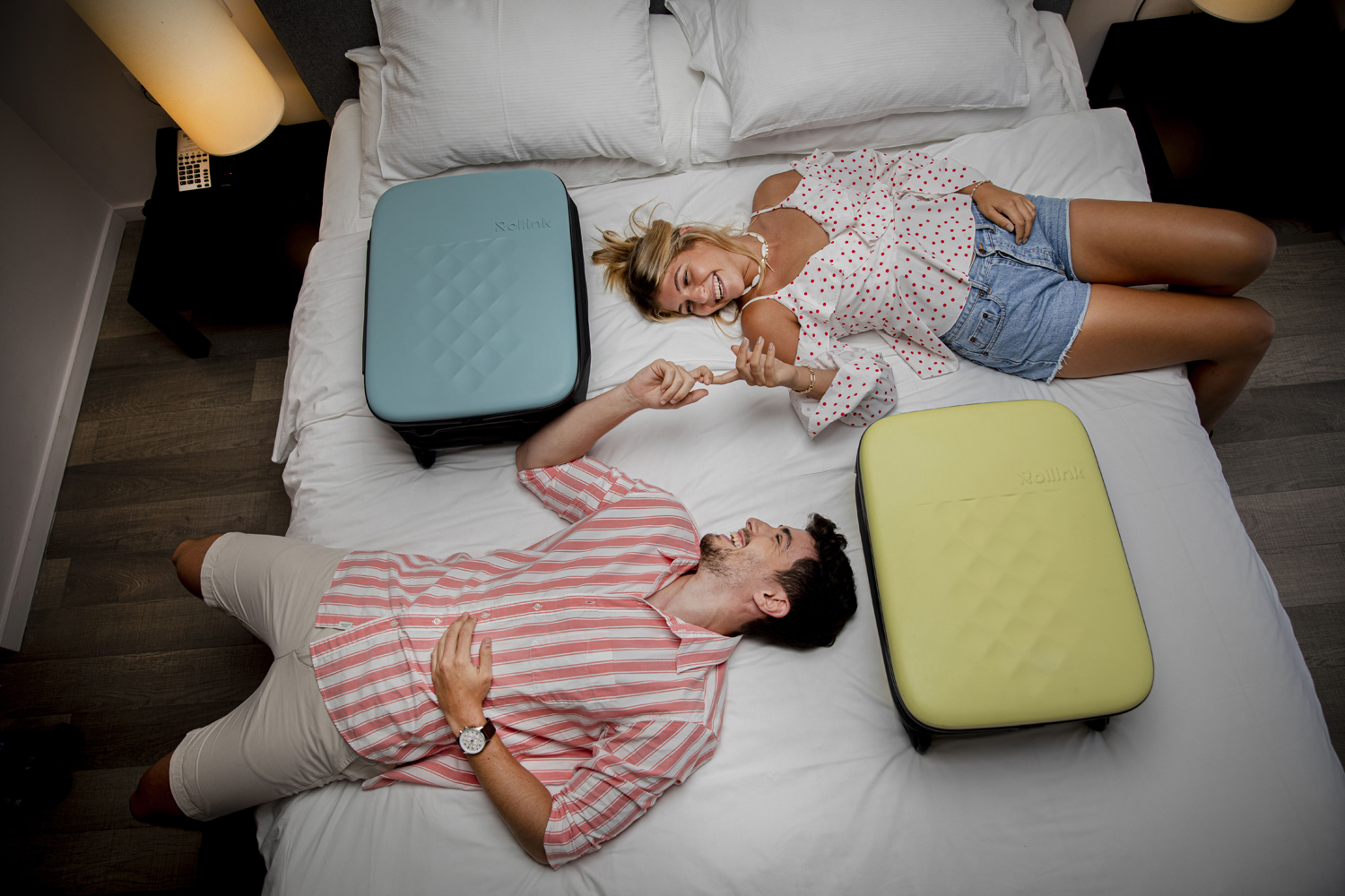 Чемодан складной Rollink Vega II 55x40x20 см, 2 колеса, бирюзовый