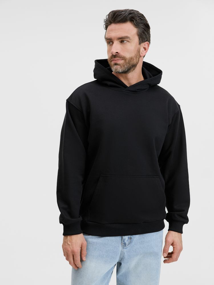 Худи унисекс оверсайз Songo, черное Худи унисекс оверсайз Songo, черное