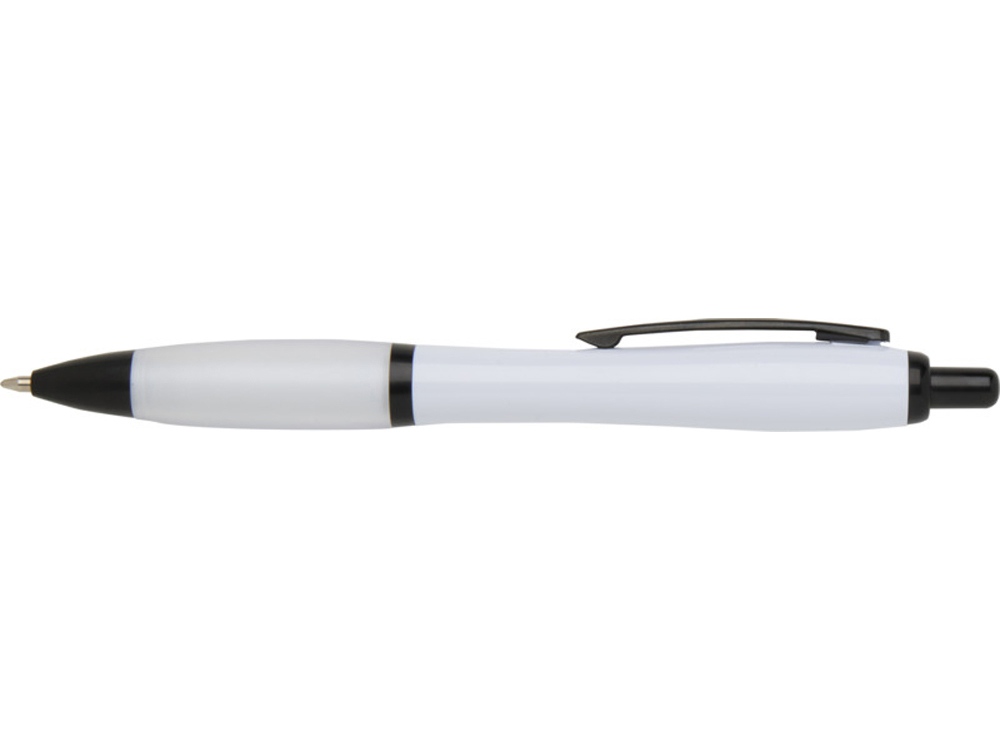 Nash шариковая ручка из переработанного пластика с черной отделкой (черные чернила) - Белый