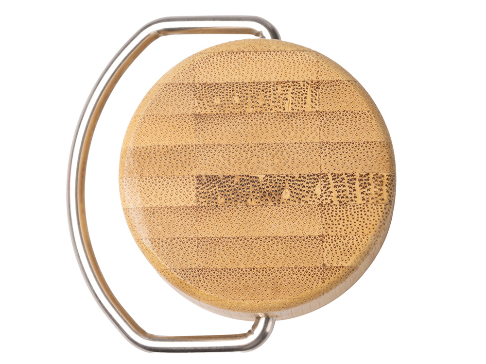 Термобутылка Нобук из переработанной нержавеющей стали, с бамбуковой крышкой, серый