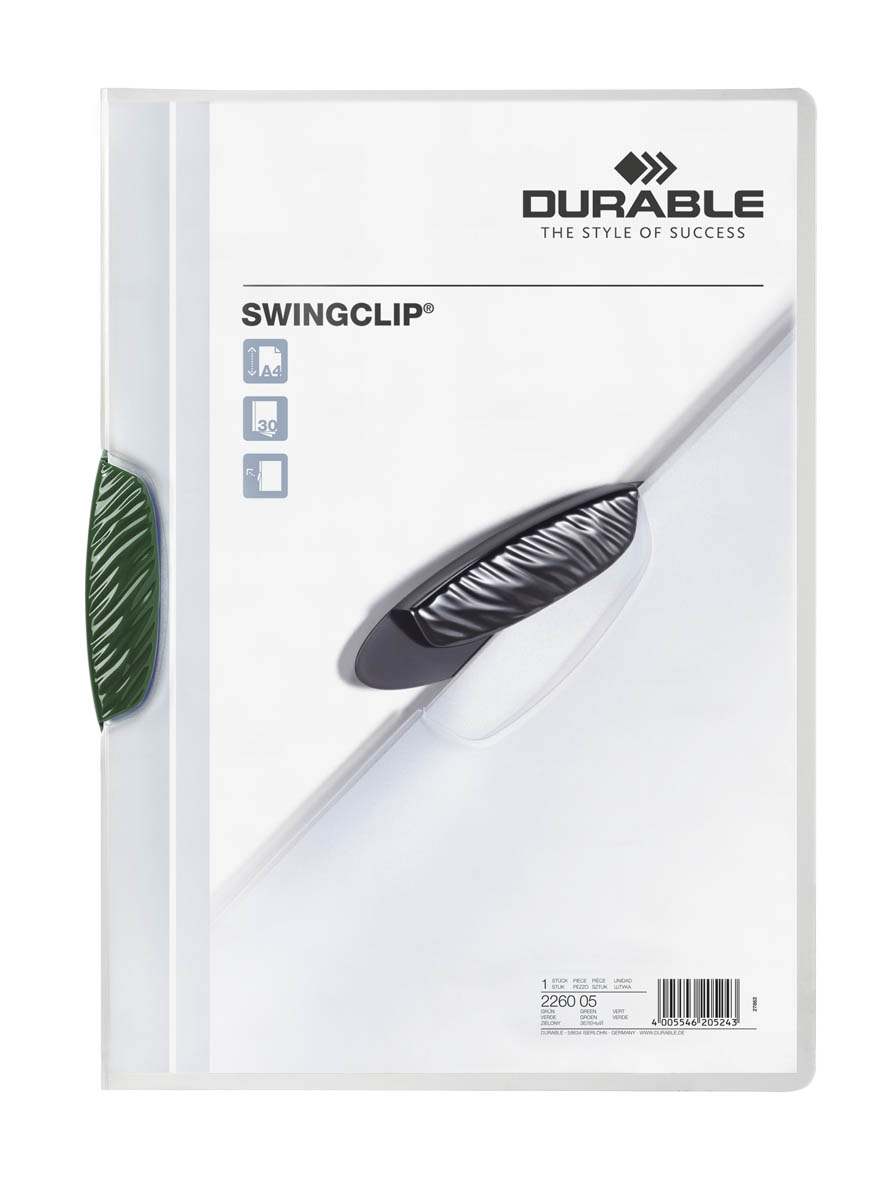 226005 Папка SWINGCLIP с зеленым клипом