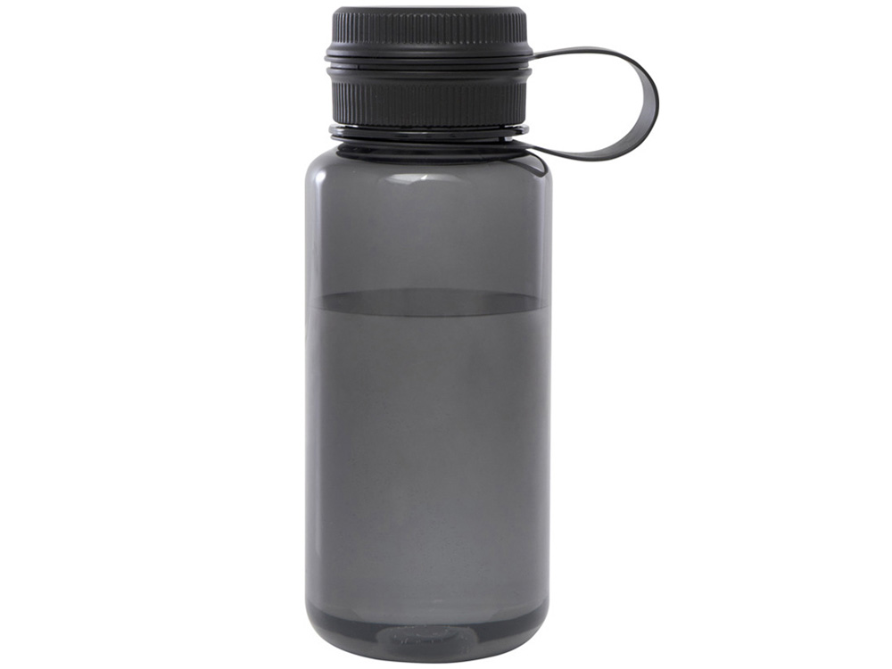 Спортивная бутылка Ryder из переработанного ПЭТ-пластика объемом 900 мл с многофункциональной крышкой, сертифицированная RCS - сплошной черный