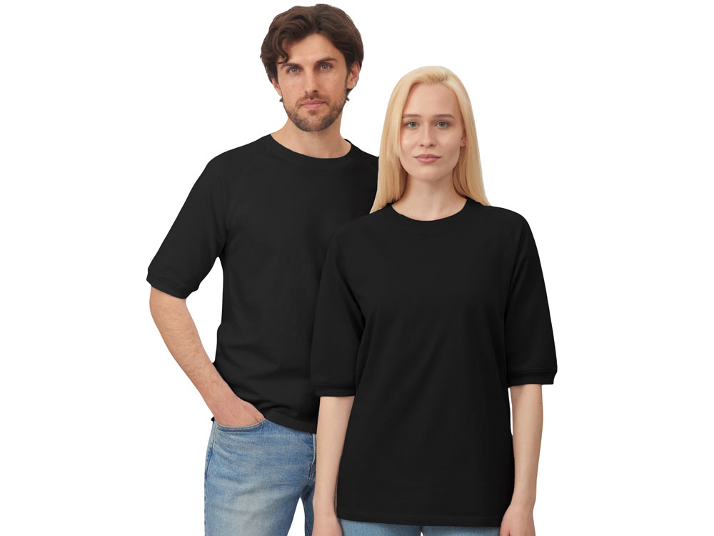 Свитшот с коротким рукавом реглан, черный