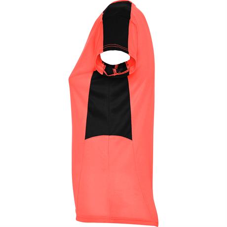 Спортивная футболка SUZUKA женская, КОРАЛЛОВЫЙ ФЛУОРЕСЦЕНТНЫЙ/ЧЕРНЫЙ M