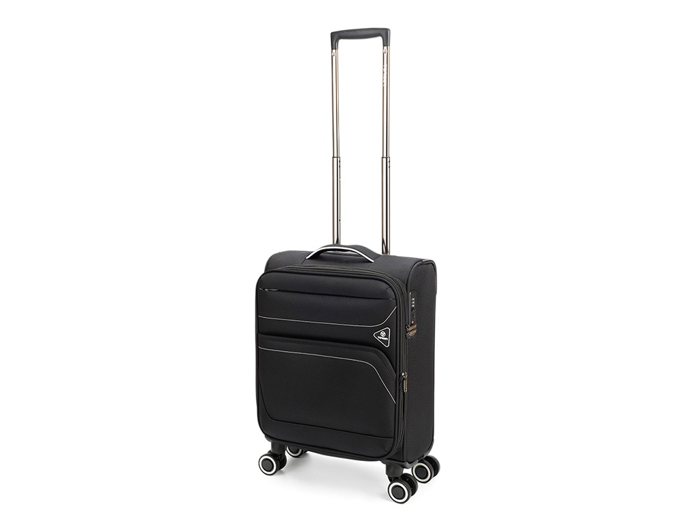 Чемодан TORBER НЕРО, чёрный, переработанный ПЭТ, 40 х 20 х 55 см, 37 л Чемодан TORBER НЕРО, чёрный, переработанный ПЭТ, 40 х 20 х 55 см, 37 л