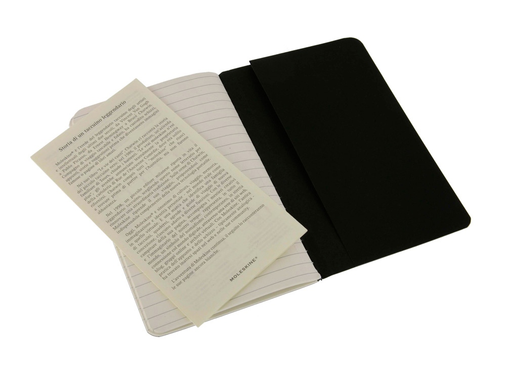 Записная книжка Moleskine Cahier (в линейку, 3 шт.), Pocket (9х14см), черный