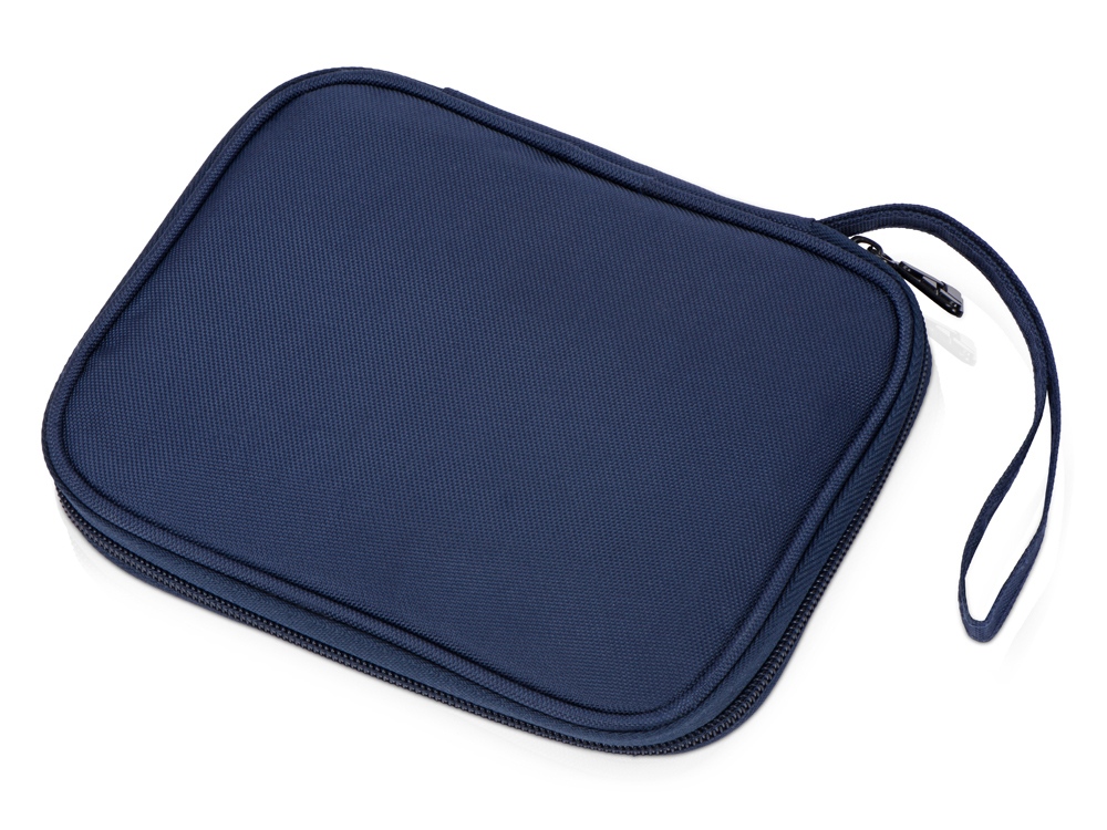 Подарочный набор с флешкой, повербанком и ручкой, темно-синий/черный