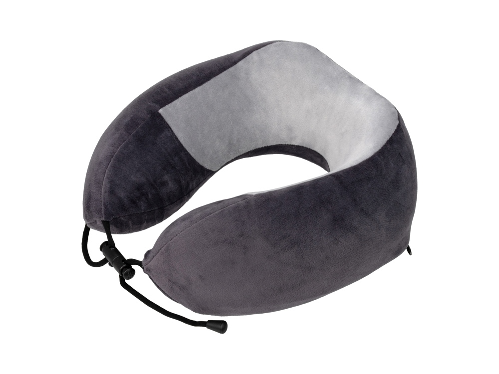 Подушка TORBER, дорожная, с эффектом памяти, тёмно-серая, полиэстер+спандекс, 26 х 27 х 10 см