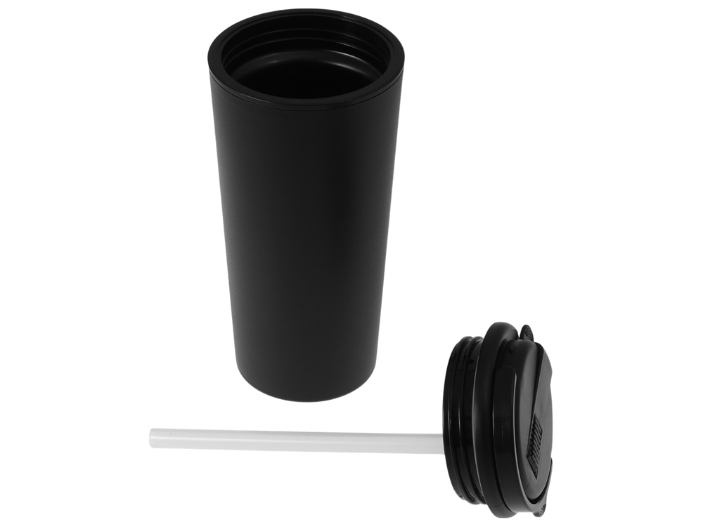 Термокружка с трубочкой Moment Straw, 350 мл, черный