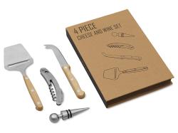 Подарочный набор для вина и сыра Reze из 4 предметов, натуральный