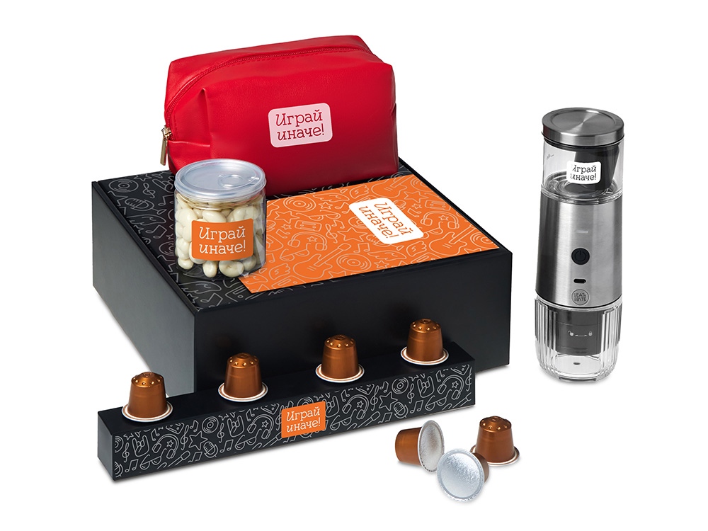 Подарочный набор Re:y. Boost с кофемашиной, капсулами и косметичкой Подарочный набор Re:y. Boost с кофемашиной, капсулами и косметичкой