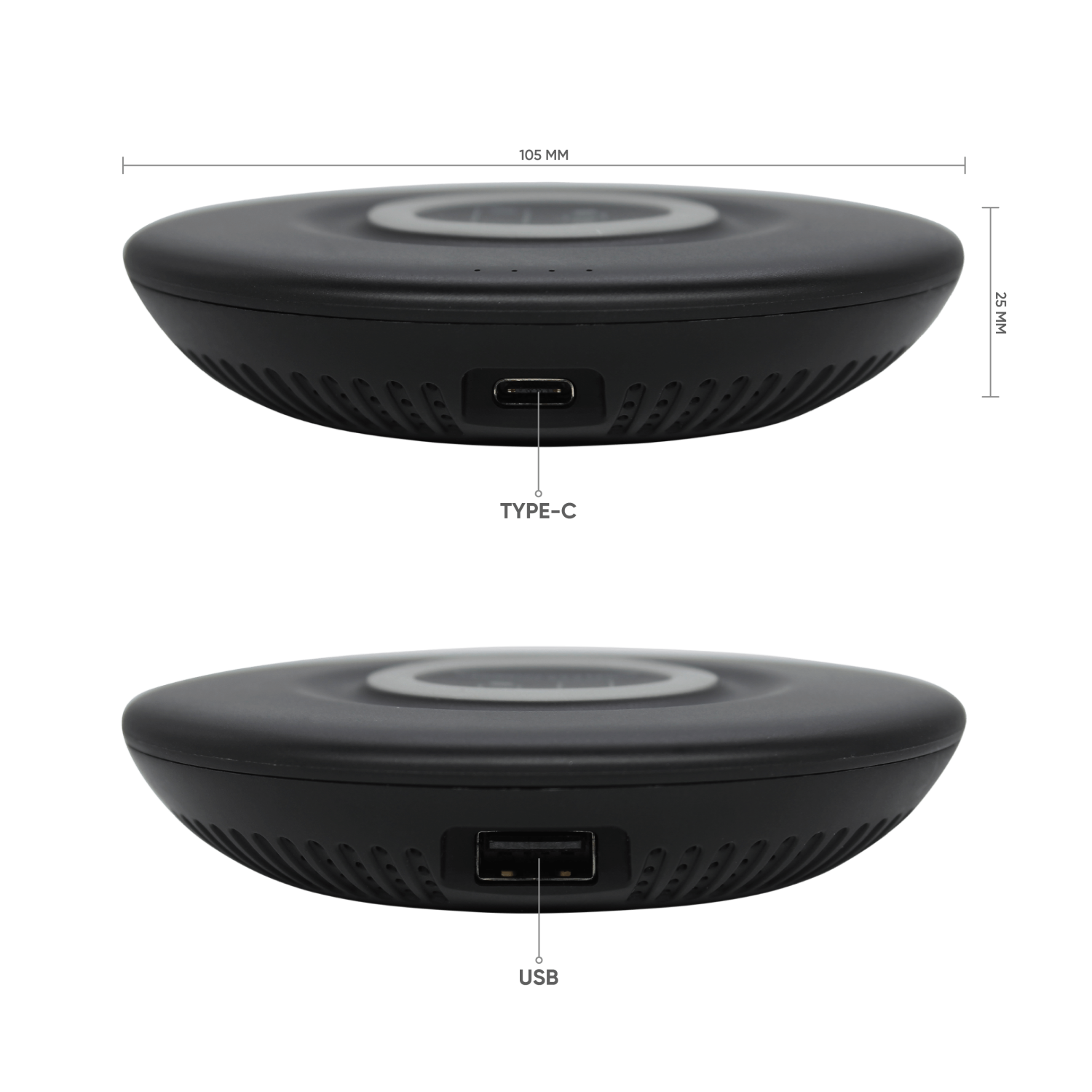 Внешний аккумулятор Tony с беспроводной зарядкой, 5000 мАч (черный)