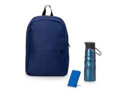 Подарочный набор с магнитным аккумулятором и бутылкой для воды Waterpower, синий