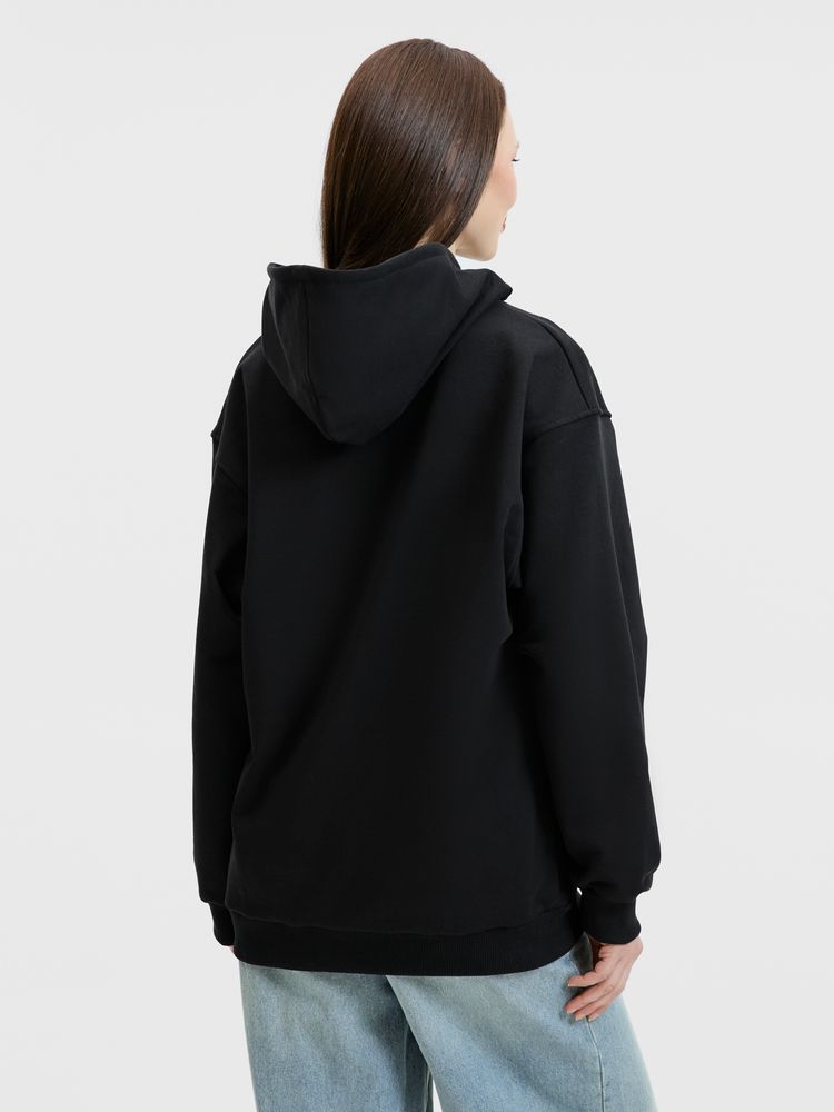 Худи унисекс оверсайз Songo, черное Худи унисекс оверсайз Songo, черное