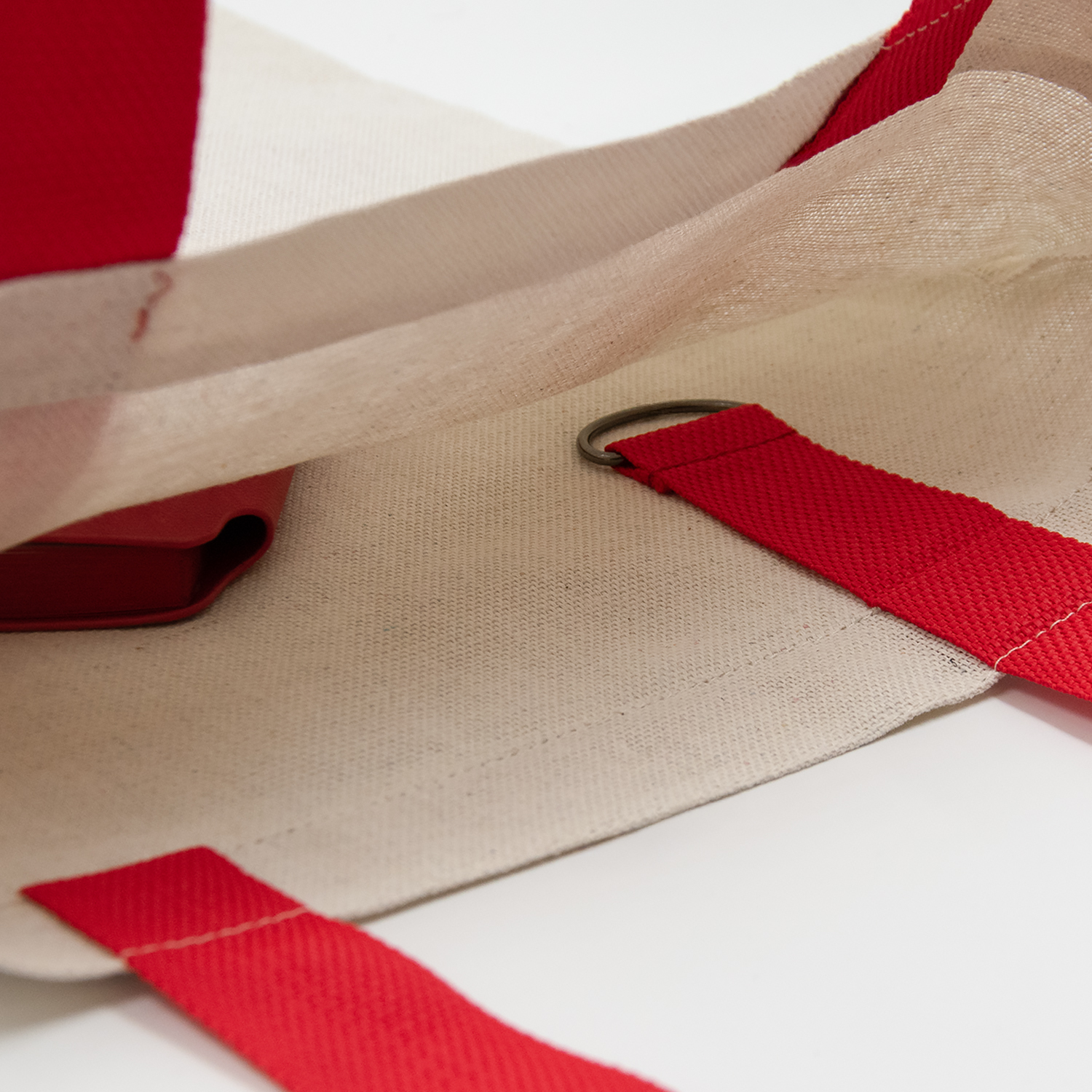 Шоппер Superbag Light, с внутренним креплением (полукольцо) (неокрашенный с красным)