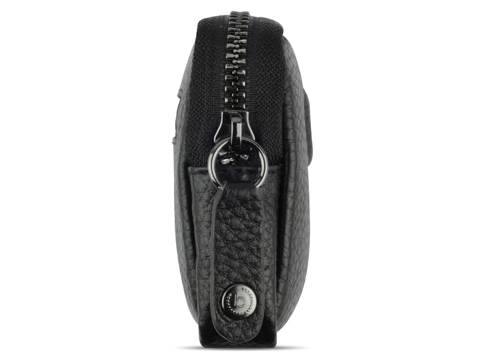Ключница BUGATTI Elsa, с защитой данных RFID, чёрная, воловья кожа/полиэстер, 11х2х7 см