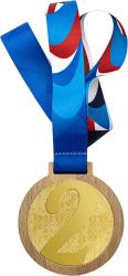 Деревянная медаль с лентой 2 место (золото)