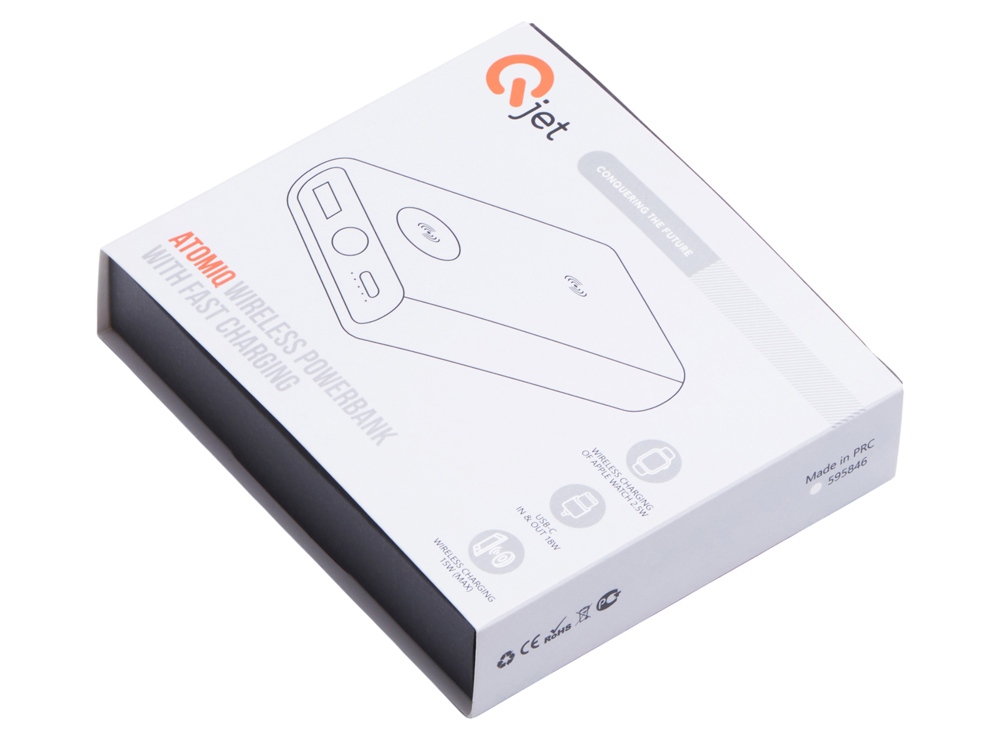 Внешний беспроводной аккумулятор 2-в-1 с функцией зарядки Apple Watch, QC/PD AtomIQ, 10000 мАч, белый