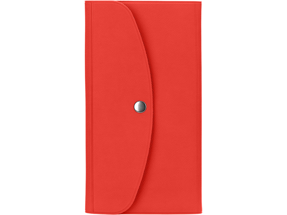 Органайзер для документов на кнопке с отделением для купюр и ручки, упаковка в индивидуальный пакет, красный/серый Органайзер для документов на кнопке с отделением для купюр и ручки, упаковка в индивидуальный пакет, красный/серый