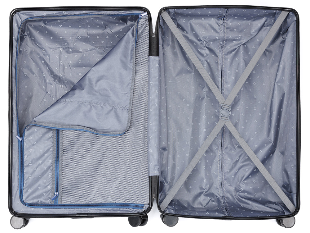 Чемодан TORBER Onego, синий, ABS-пластик, 79,5 х 51 х 29 см, 103 л