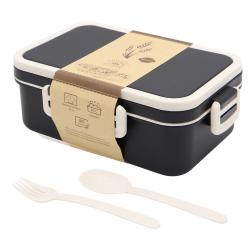 Ланчбокс (контейнер для еды) Inar из пшеничного волокна, чёрный.