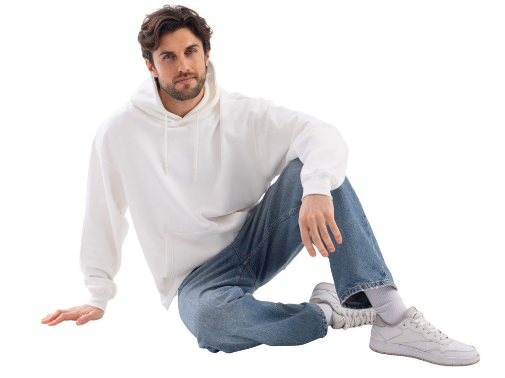 Худи оверсайз Alpha.01 унисекс, молочный