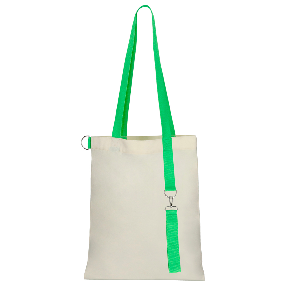 Сумка для покупок White GLOW 325 г/м² с ремувкой, зелёная/зелёная