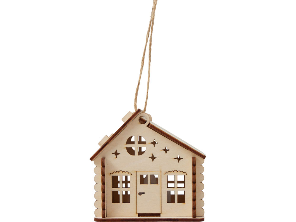 Подвеска с подсветкой домик (с мерцающей свечкой)