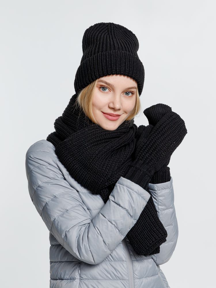 Набор Nordkyn Full Set с шарфом, черный