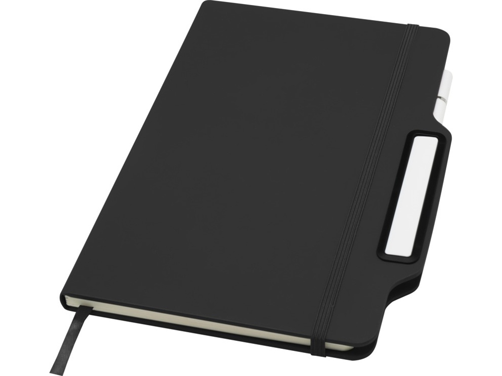 Nexus блокнот формата А5 в твердой обложке с ручкой и карандашом - сплошной черный