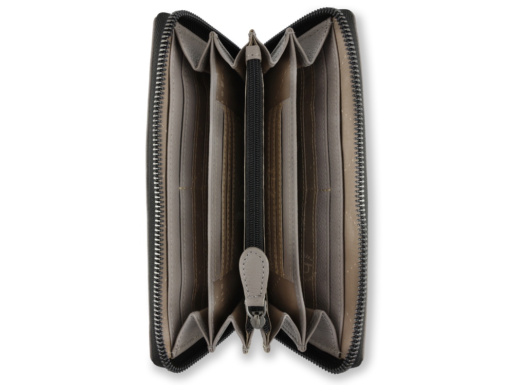 Кошелёк женский BUGATTI Bella, с RFID защитой, бежевый, воловья кожа/полиэстер, 18,5х2,5х10 см