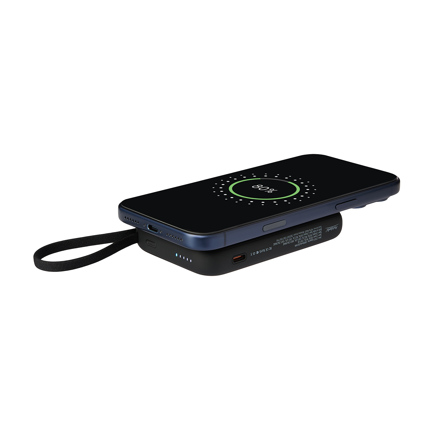 Внешний аккумулятор Комбо (Combo) 4-в-1 10000mAh с функцией беспроводной зарядки 15W, черный