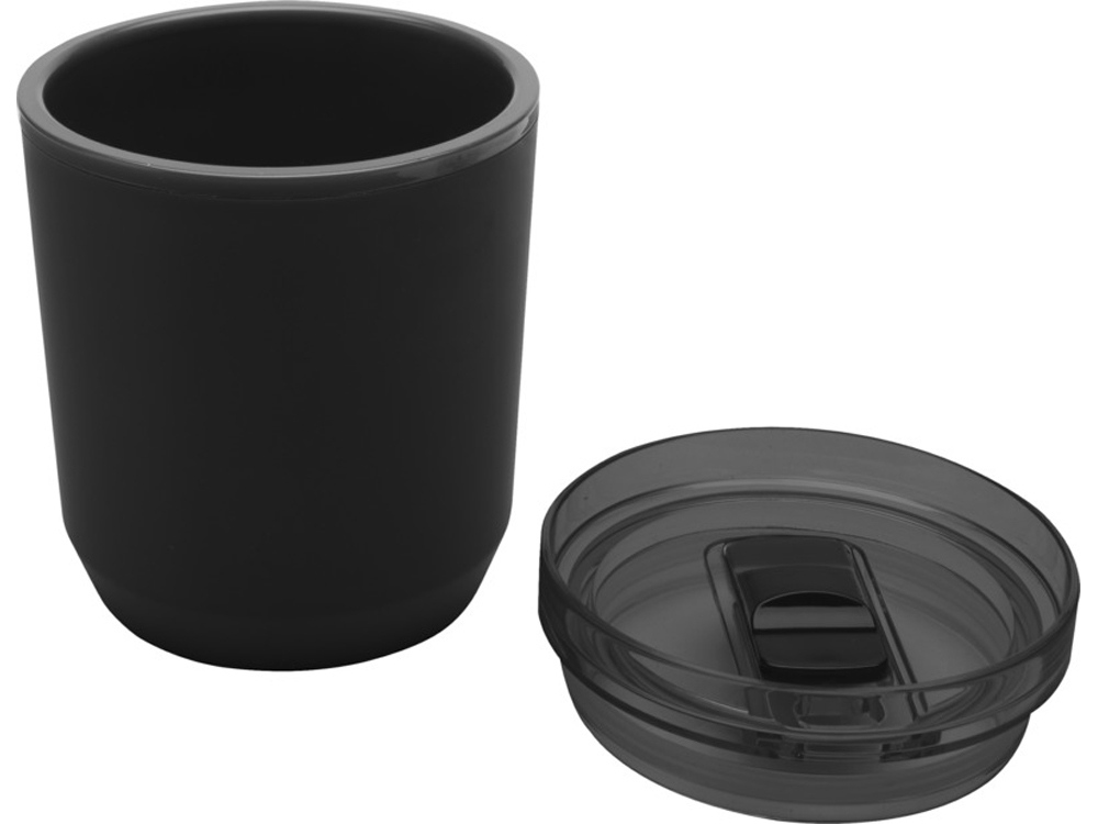 Hudson кружка из переработанного пластика с двойными стенками объемом 180 мл, сплошной черный