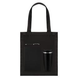 Подарочный набор Medium, черный (шоппер, ежедневник, ручка, термобутылка)