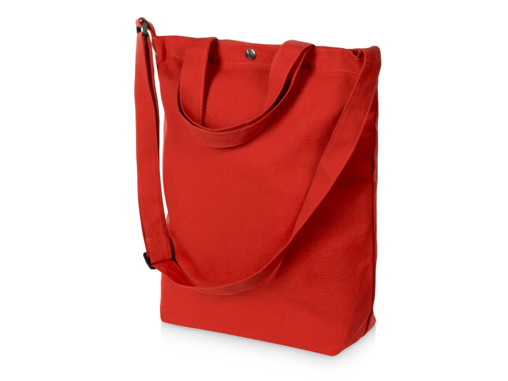 Сумка Helfer из хлопка на кнопке с регулирующейся лямкой, красный Сумка Helfer из хлопка на кнопке с регулирующейся лямкой, красный