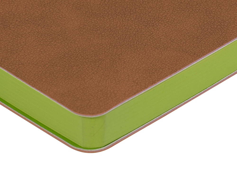 Ежедневник А5 датированный Boston 2026, коричневый с салатовым обрезом