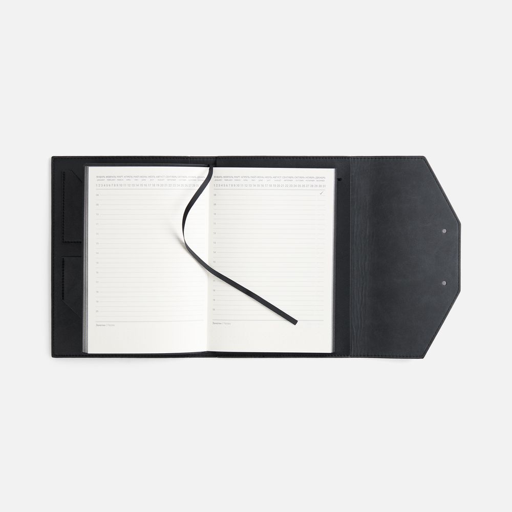 Ежедневник-органайзер Clean Slate, недатированный, черный