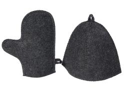 Банный набор из шапки и рукавицы Renew, серый Банный набор из шапки и рукавицы Renew, серый