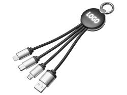 Кабель 3-в-1 с подсветкой лого Ion mini
