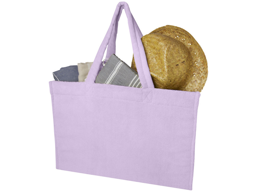 Пляжная эко-сумка Siam объемом 13 л из переработанной махровой ткани, сертифицированной GRS - Lilac